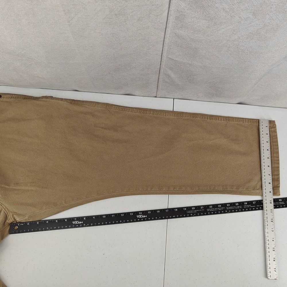 Wrangler Carpenter Pants Mens 42x30 Tan Beige Stretch Flex Casual Utility Work - Picture 7 of 9